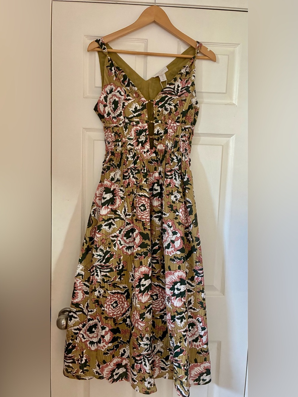 Caroline Constas Floral Sleeveless Cotton Midi Dress size Small NWT - Picture 2 of 6